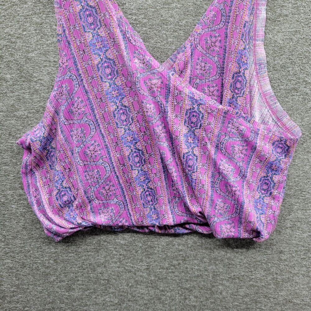 Free People Tank Women's Small Purple Summer Bloom Your Twisted Tank Top NWT - Picture 6 of 13